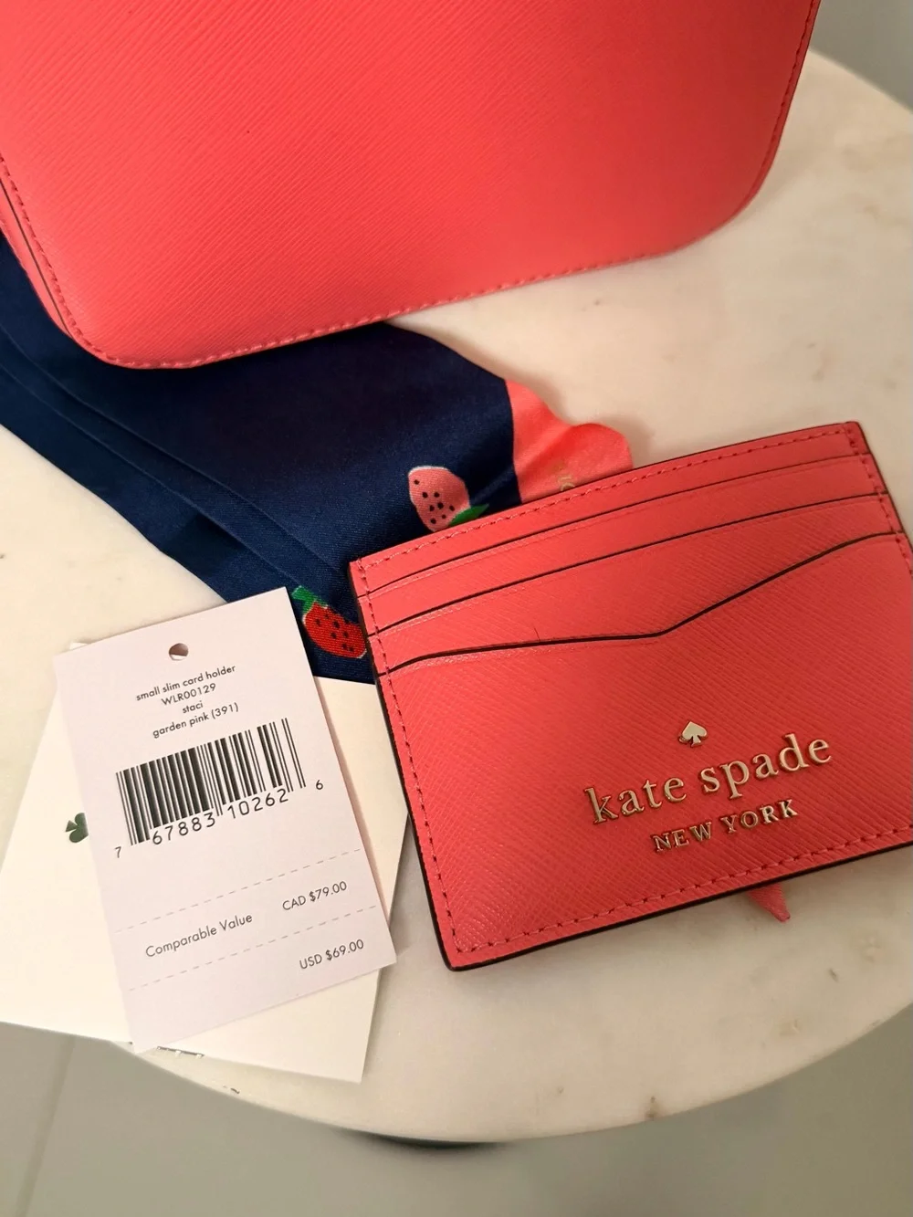 Kate Spade Vanity Crossbody + Card Holder + Strawberry Twilly 3-Piece Set